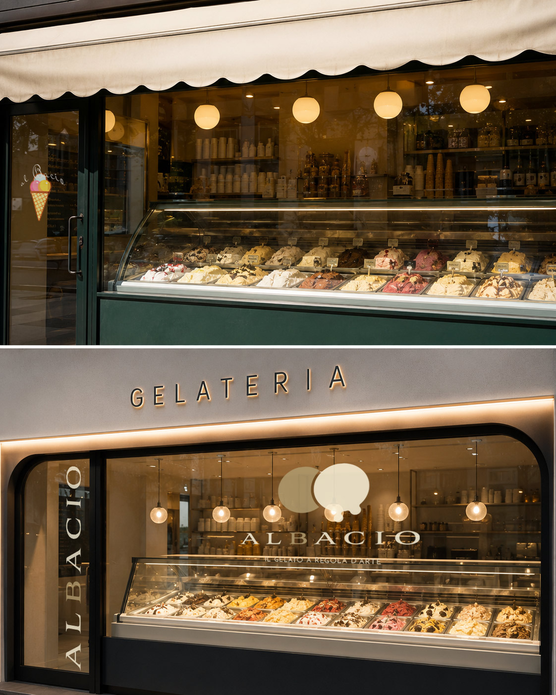 Logo Albacio, il gelato a regola d'arte
